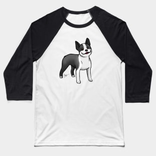 Dog - Boston Terrier - Black Baseball T-Shirt